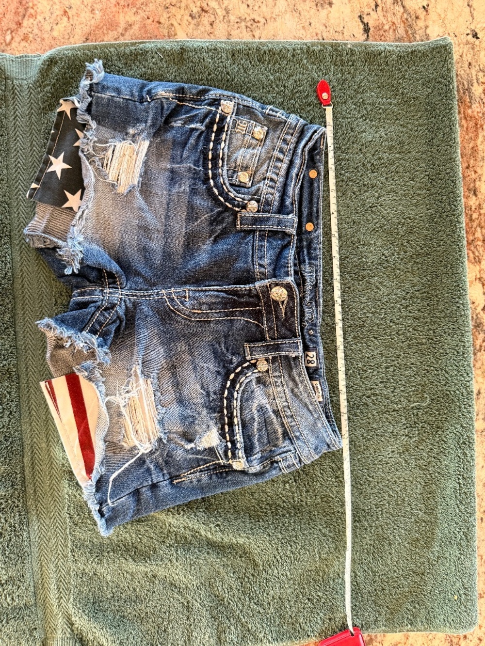 Miss me Patriotic shorts. size 28